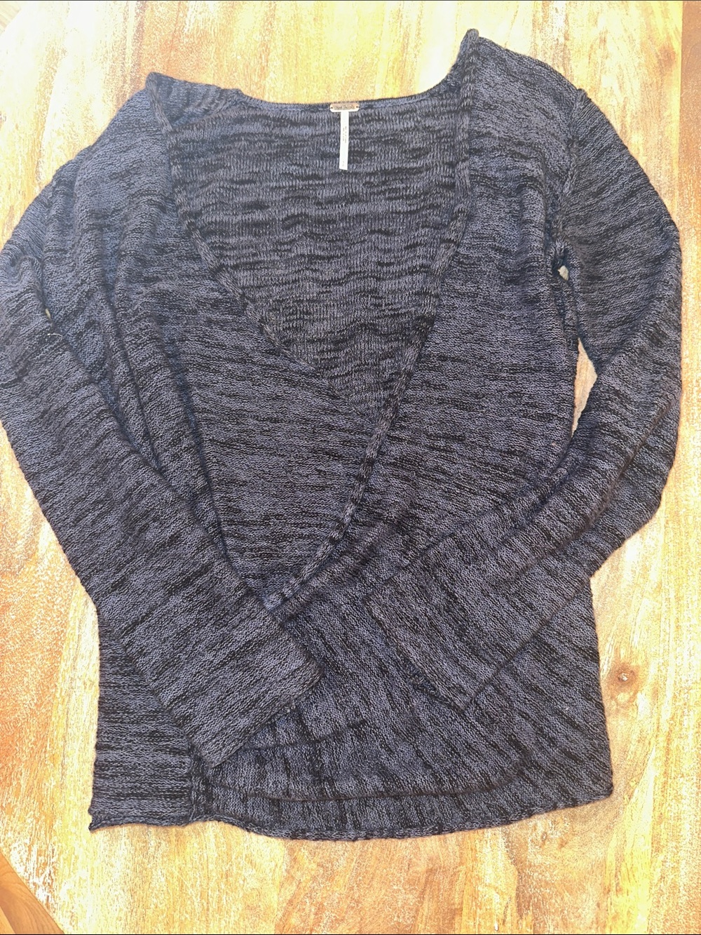 Free People blue wrap Knit Sweater size sm